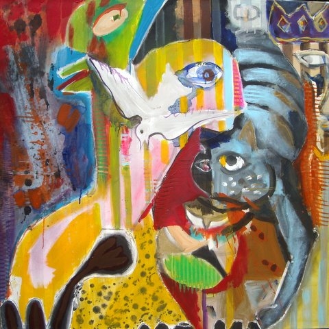 100 x 100 cm Acryl auf Leinwand 2008